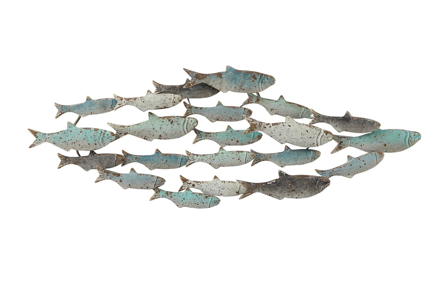 Storied Home Rubber Wood School of Fish Wall Decor