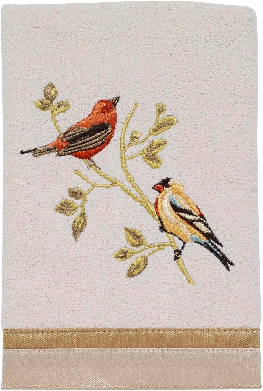 Avanti Linens Gilded Birds Embroidered 4-Piece Decorative Towel Set Ivory