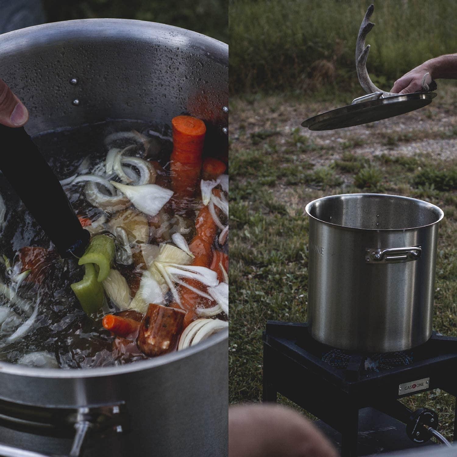 GasOne 275,000 BTU Propane Burner Cooker With Regulator with Steel Braided Hose For Outdoor Cooking, Turkey Fry