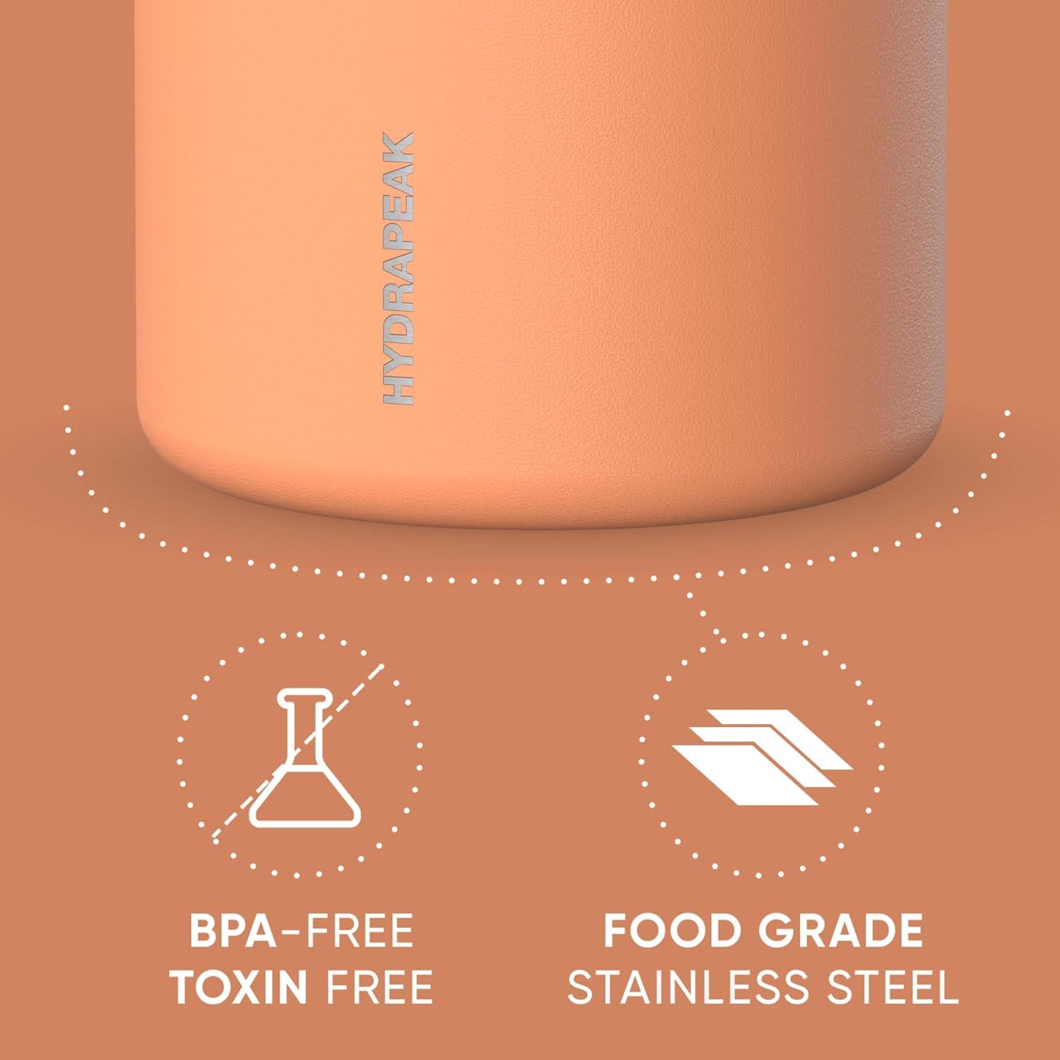 Hydrapeak 32 Oz Stainless Steel Vacuum Insulated Wide Mouth Leak-proof Thermos Food Jar For Hot And Cold, 10 Hours Hot 16 Hours Cold (Gray)