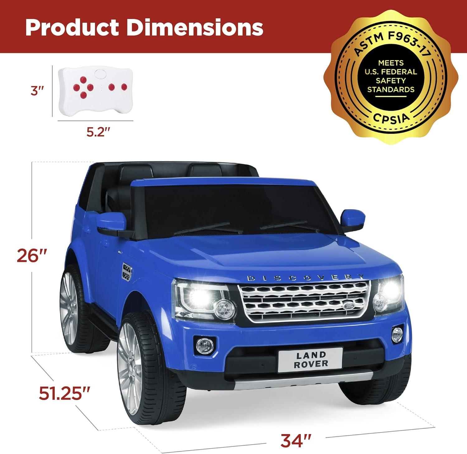 Best Choice Products 12V 3.7 MPH 2-Seater Licensed Land Rover Ride On Car Toy w/ Parent Remote Control