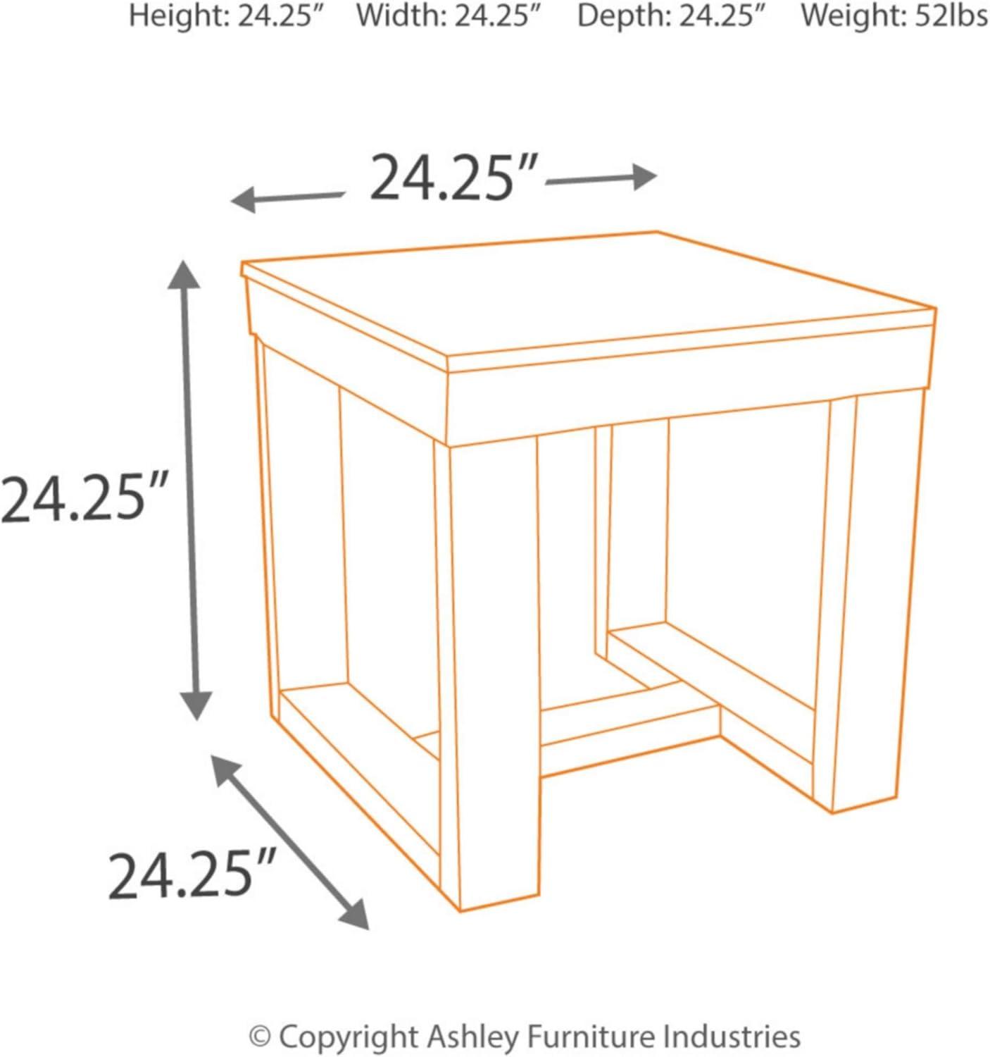 Signature Design by Ashley Contemporary Watson End Table  Dark Brown