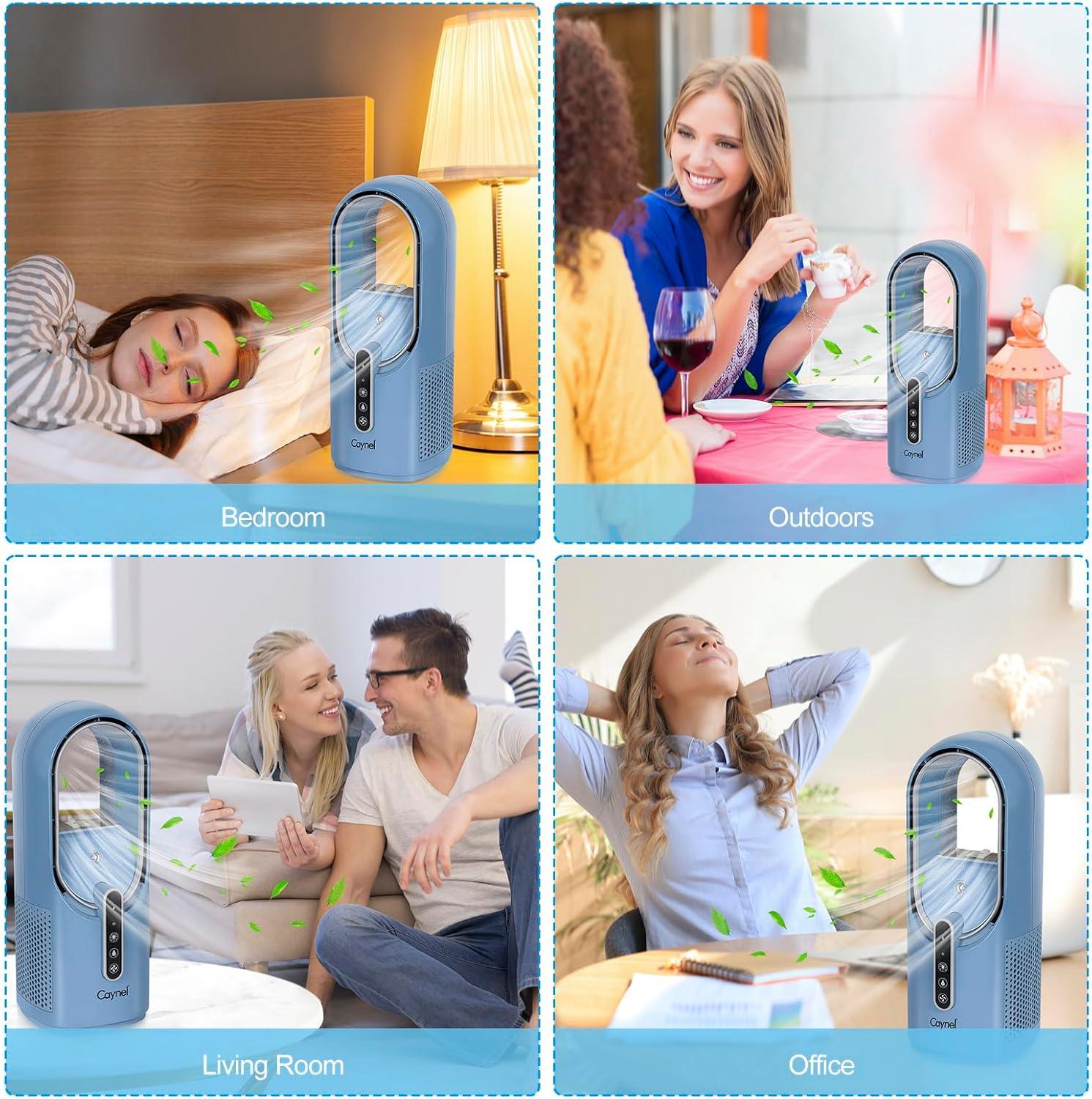 CAYNEL CAYNEL 11.8 Inch Portable Bladeless Desktop Personal Fan