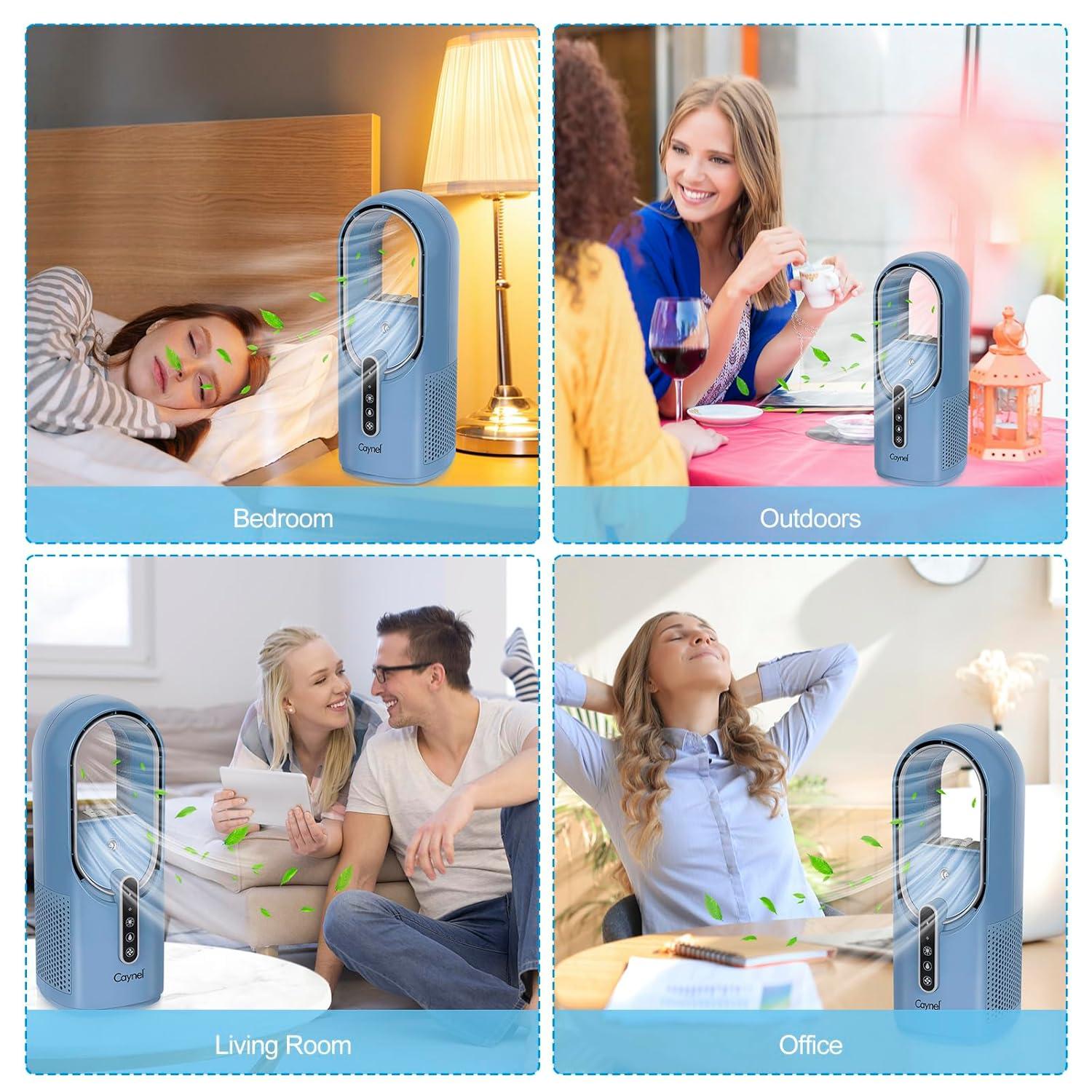 CAYNEL CAYNEL 11.8 Inch Portable Bladeless Desktop Personal Fan