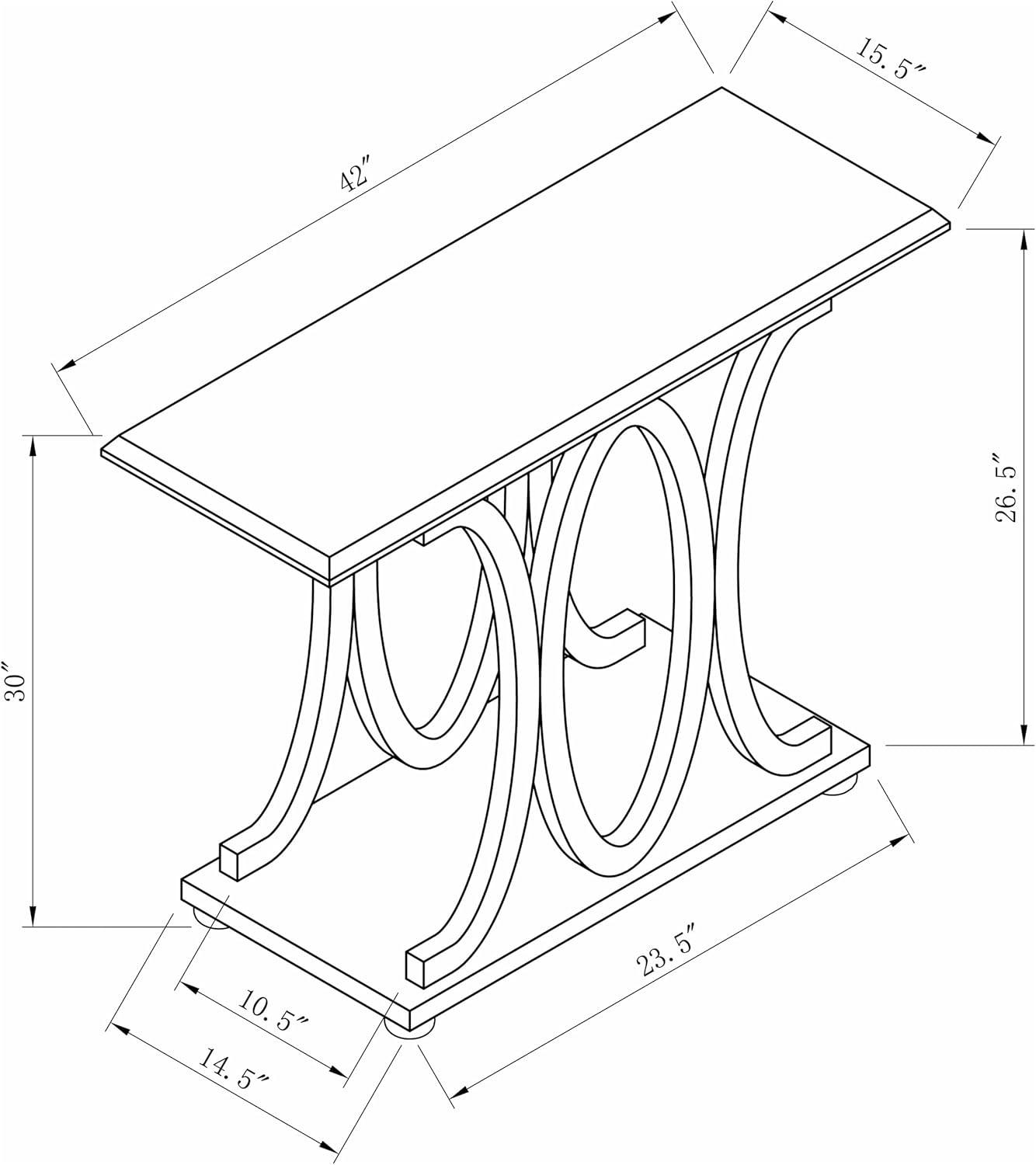 Coaster Transitional Wood C-Shaped Base Sofa Table in Cappuccino