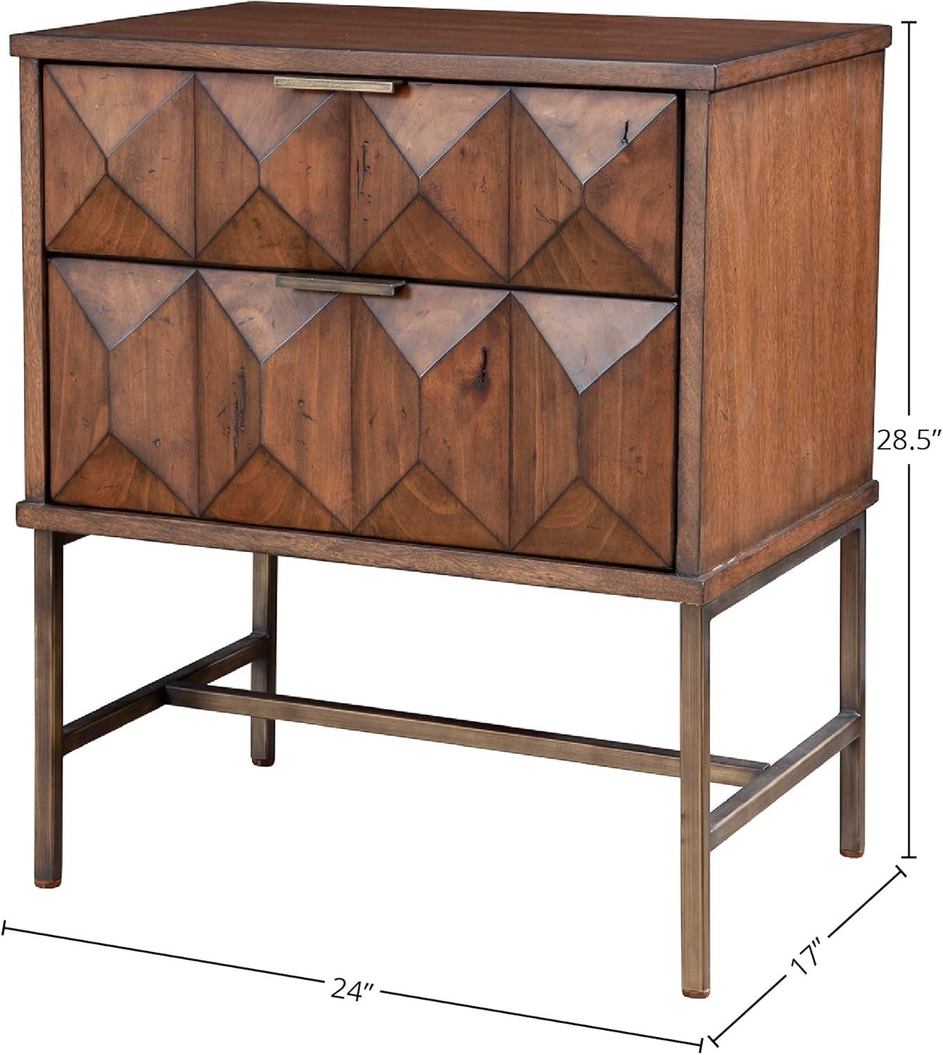Origins by Alpine    Trig Two Drawer Nightstand