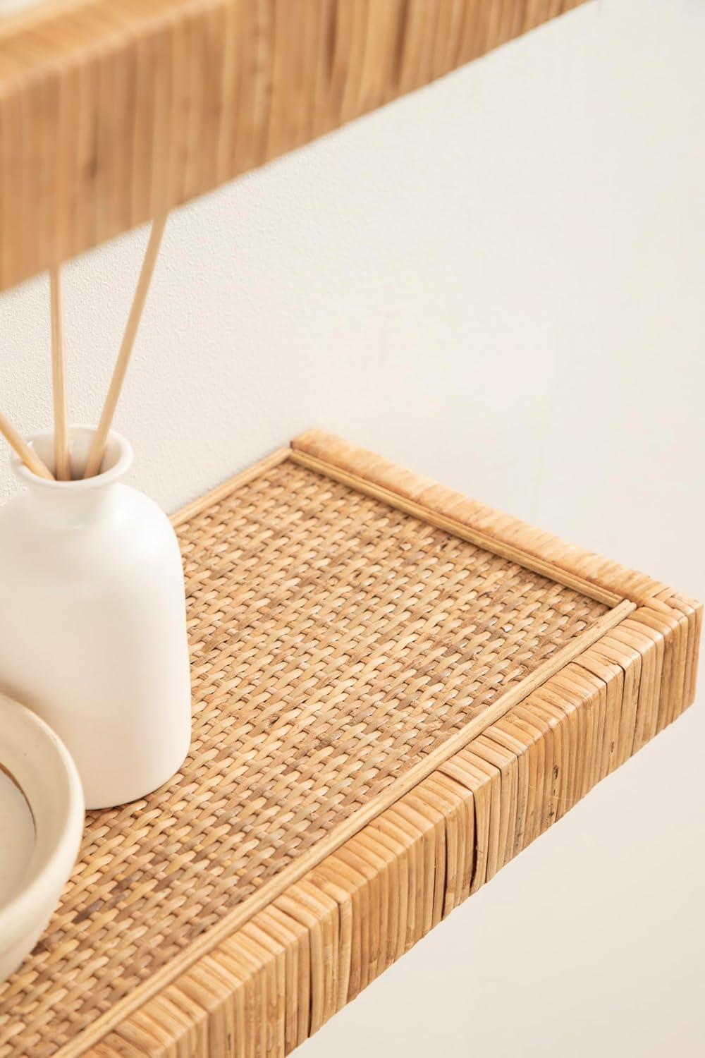 Kate and Laurel Rahmati Two-Piece Rattan Shelf Set