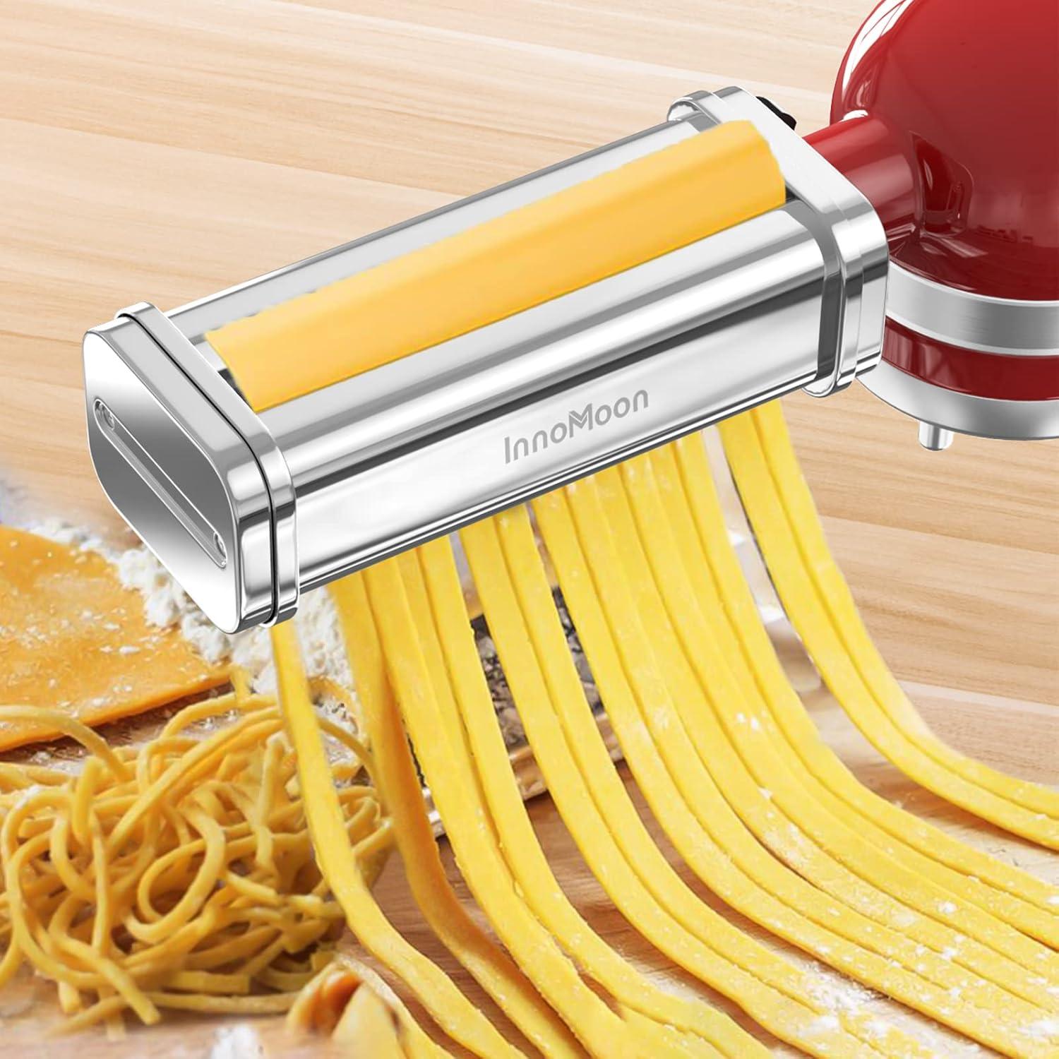 EIGTHTAIL 3 Piece Pasta Attachments for KitchenAid Stand Mixer Included Pasta Roller Spaghetti Cutter