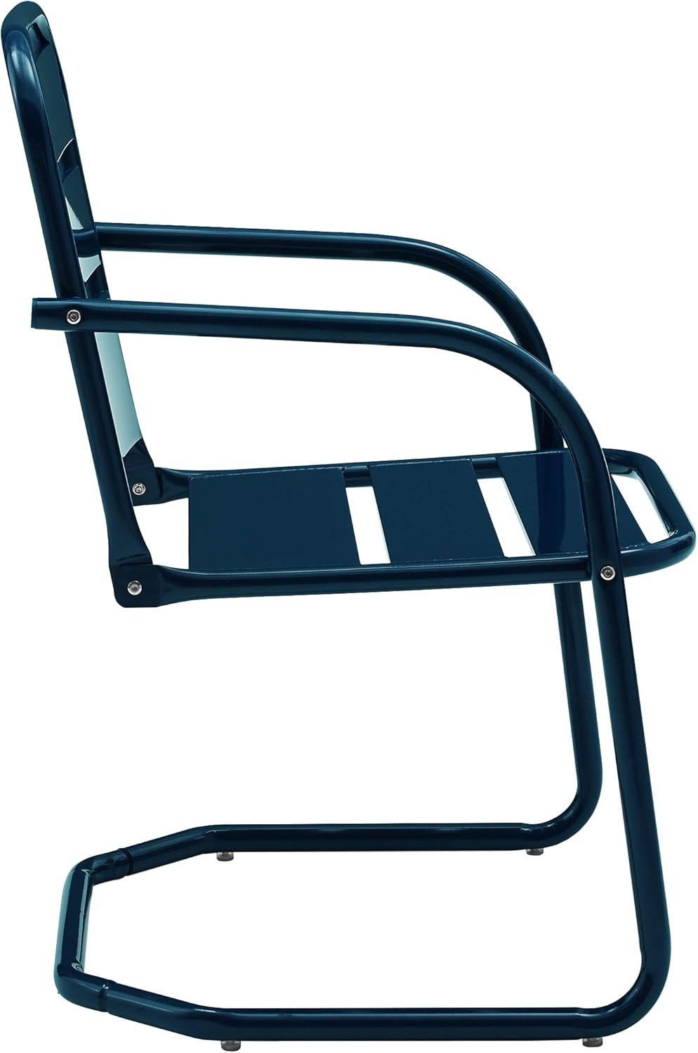 Brighton 2pc Metal Chair Set - Navy - Crosley