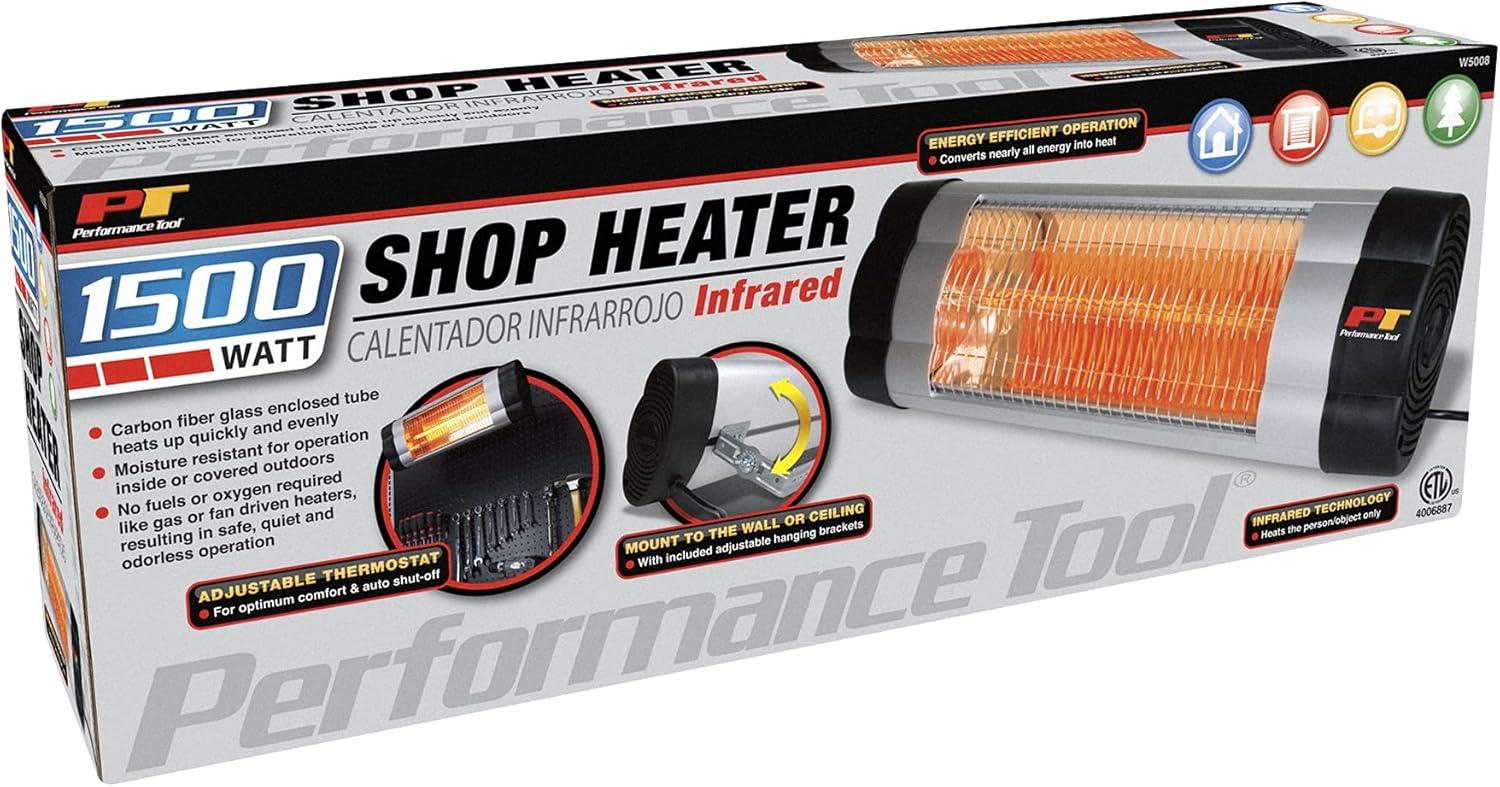 1500 Watt Stainless Steel Infrared Electric Heater with Thermostat