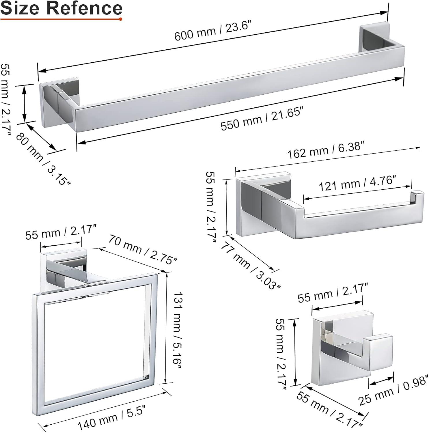 4 Piece Bathroom Hardware Set