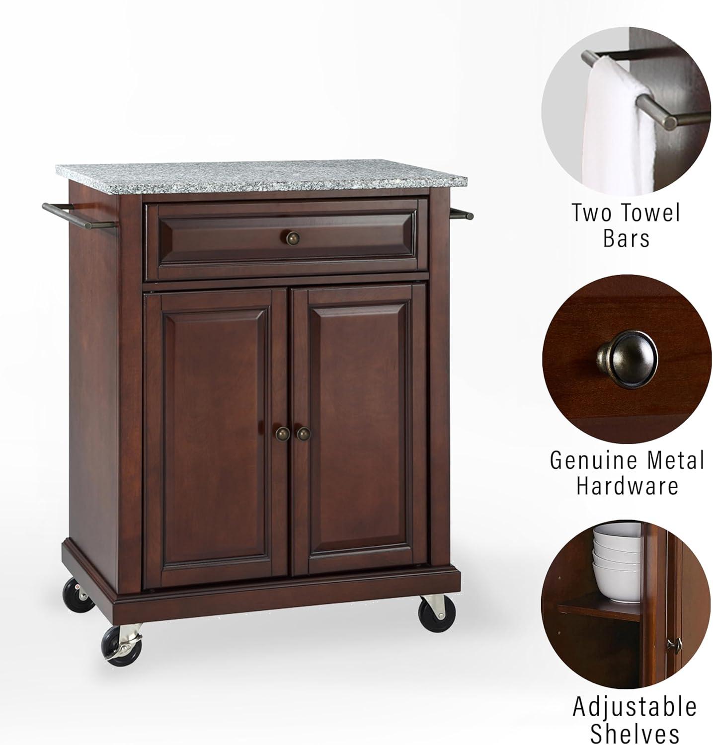 Solid Granite Top Portable Kitchen Cart/Island - Crosley