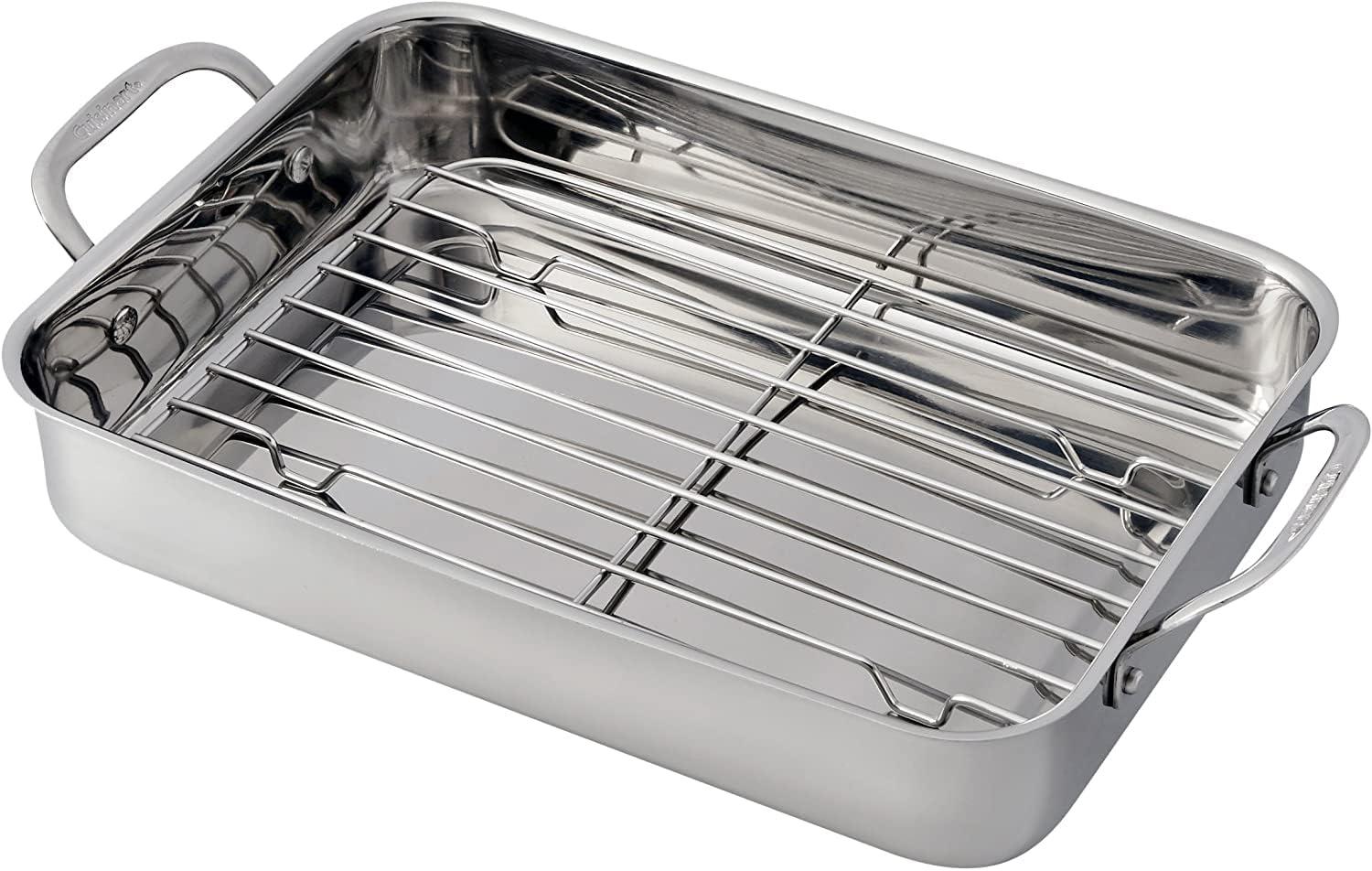 Cuisinart Chef's Classic 14" Stainless Steel Lasagna Pan & Stainless Roasting Rack: Dishwasher-Safe, Riveted Handle