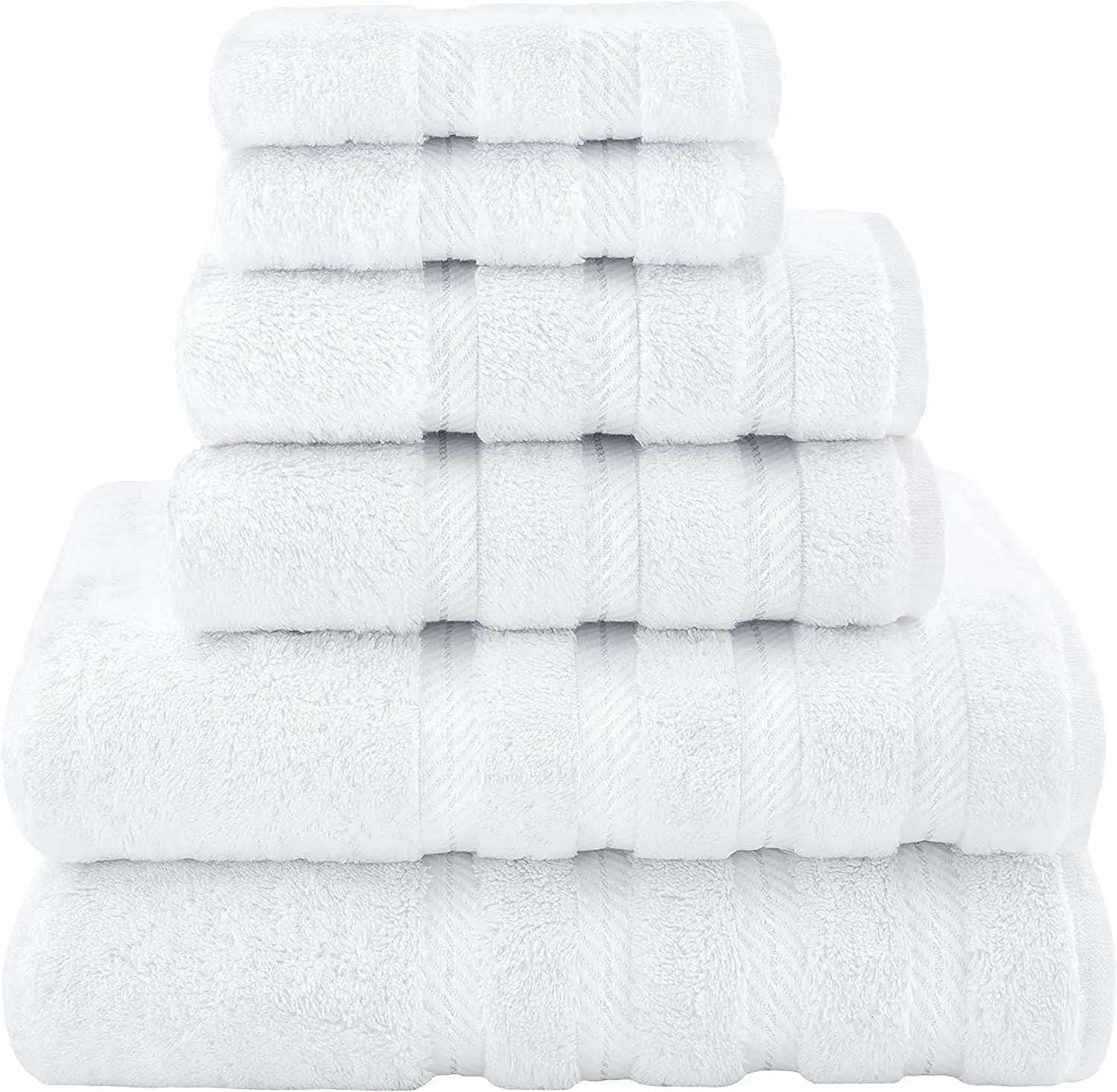 American Soft Linen 6 Piece Towel Set, 100% Cotton Bath Towels for Bathroom, Bordeaux Red