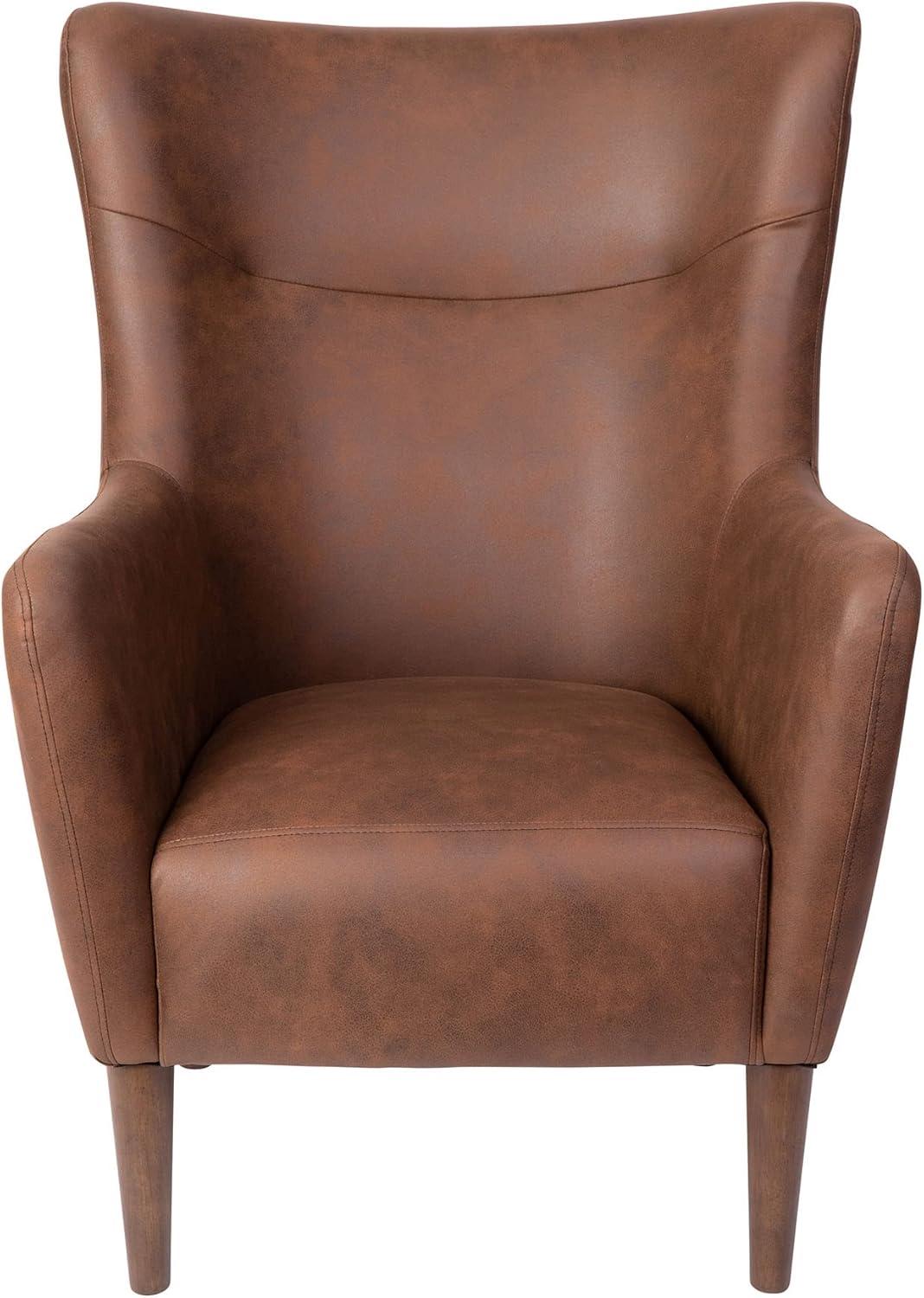 Flash Furniture Connor Traditional Wingback Accent Chair, Commercial Grade Faux Leather Upholstery and Wooden Frame and Legs