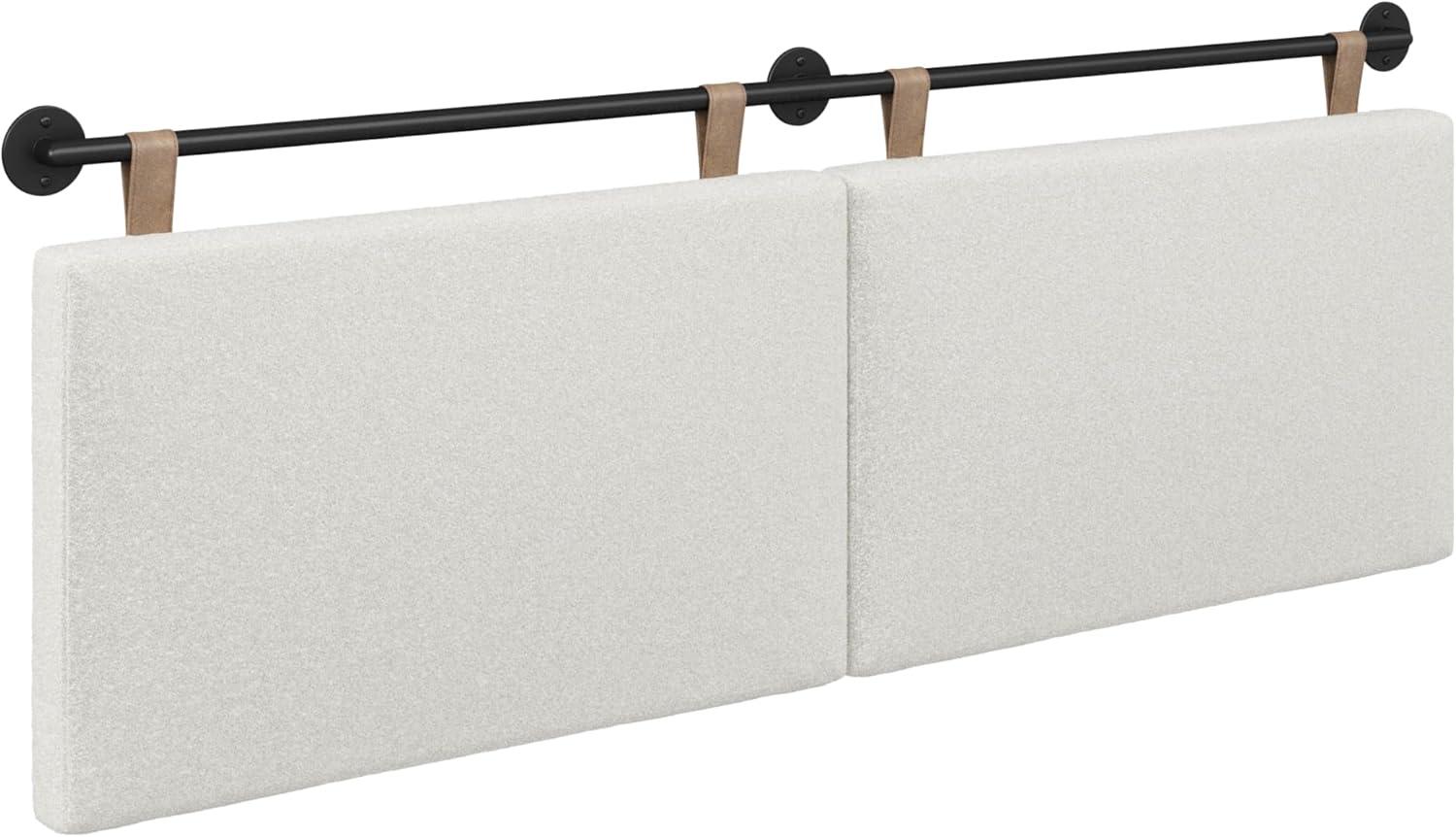 Full/Queen Charlie Boucle Kids' Headboard Cream - Nathan James: Wall Mounted MDF Upholstered Headboard
