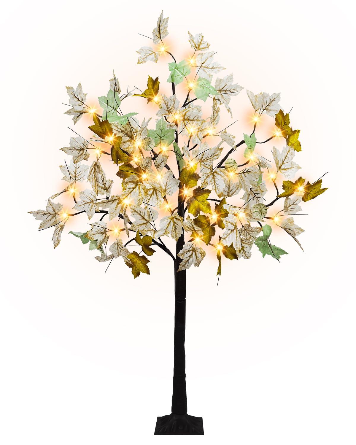 The Holiday Aisle® 6FT Fall Light Up Tree with 96 LEDs Lights