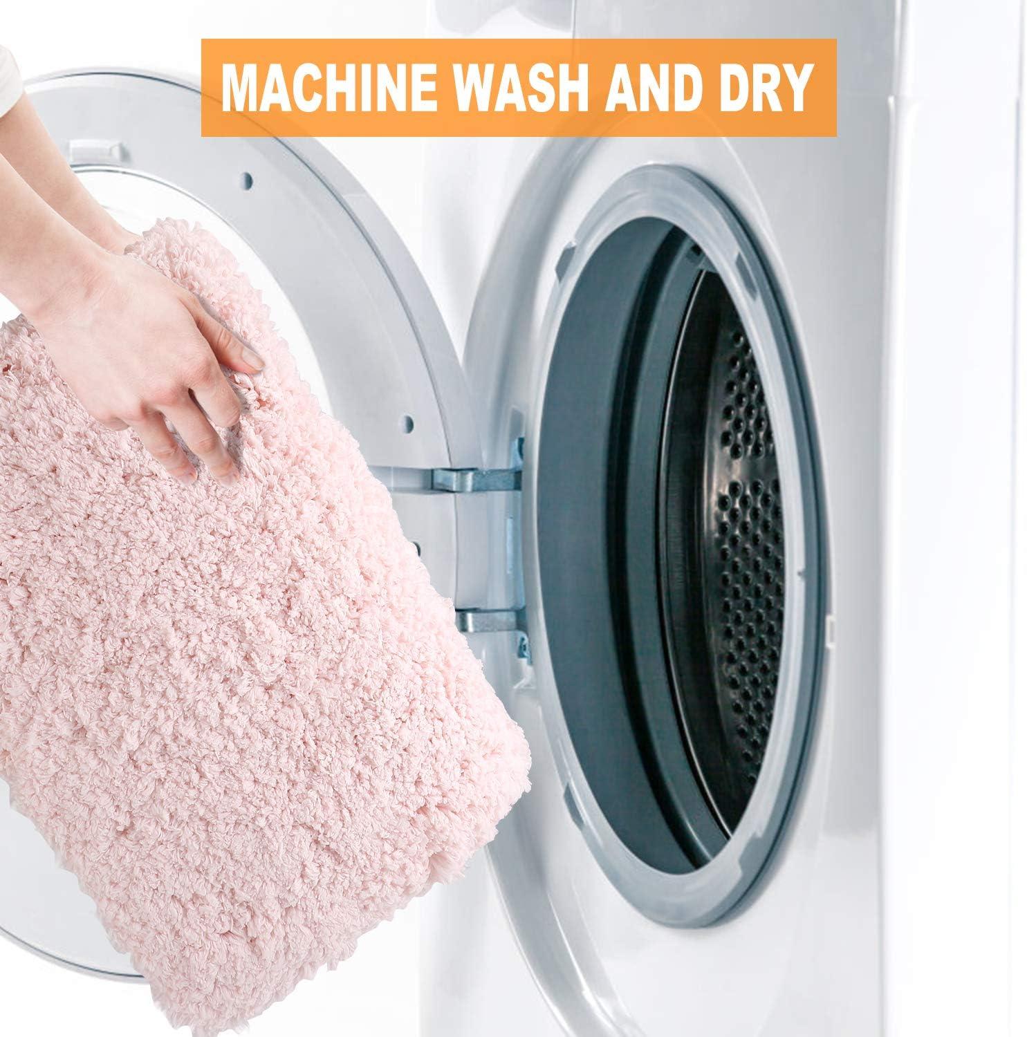 Sheepping Bathroom Rugs Microfiber Plush Bath Mat Machine Washable, Non Slip Rubber and Absorbency Bath Rugs for Bathroom Floor, Door and Sink, Rectangular Floor Mat,Light Pink,32"x 20"