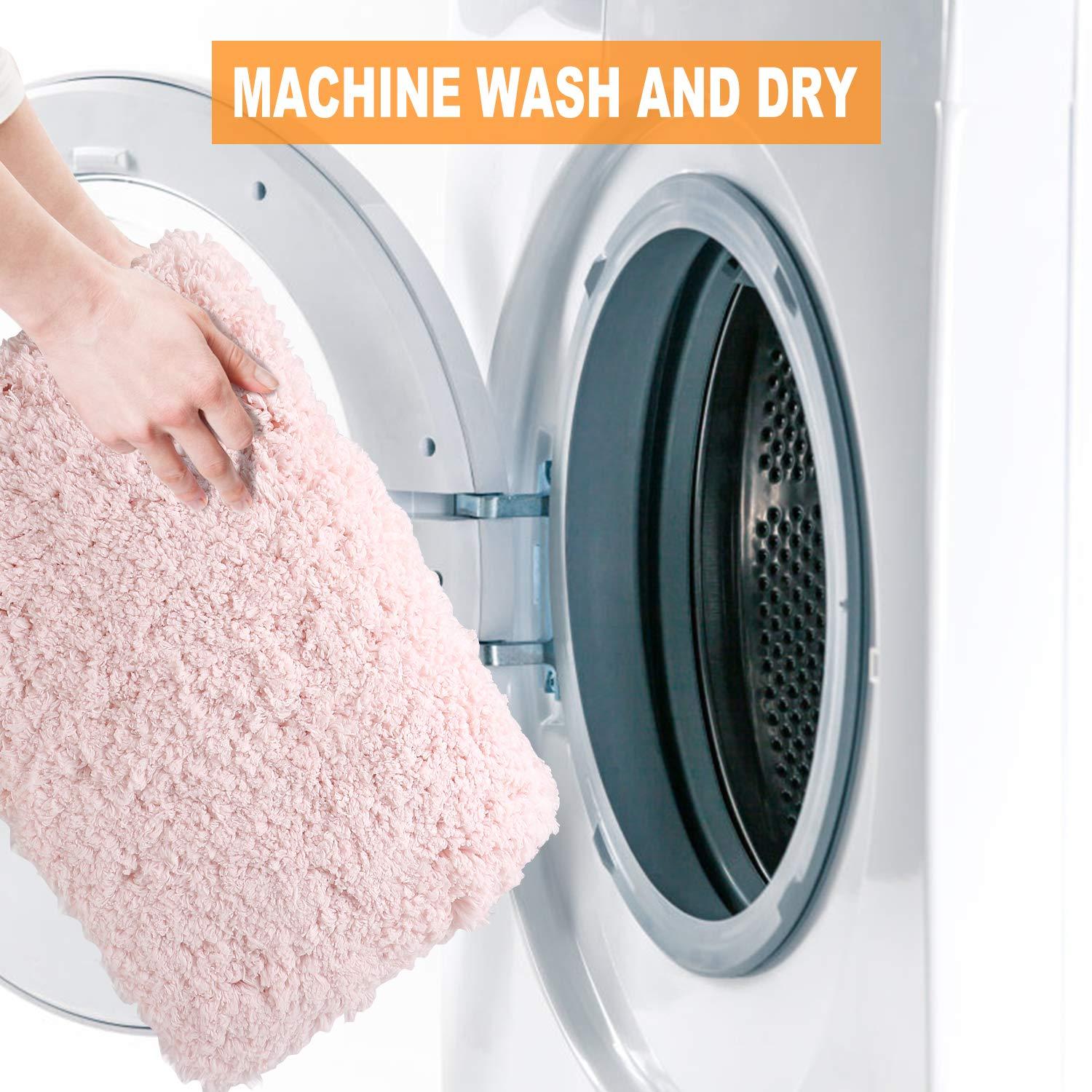 Sheepping Bathroom Rugs Microfiber Plush Bath Mat Machine Washable, Non Slip Rubber and Absorbency Bath Rugs for Bathroom Floor, Door and Sink, Rectangular Floor Mat,Light Pink,32"x 20"