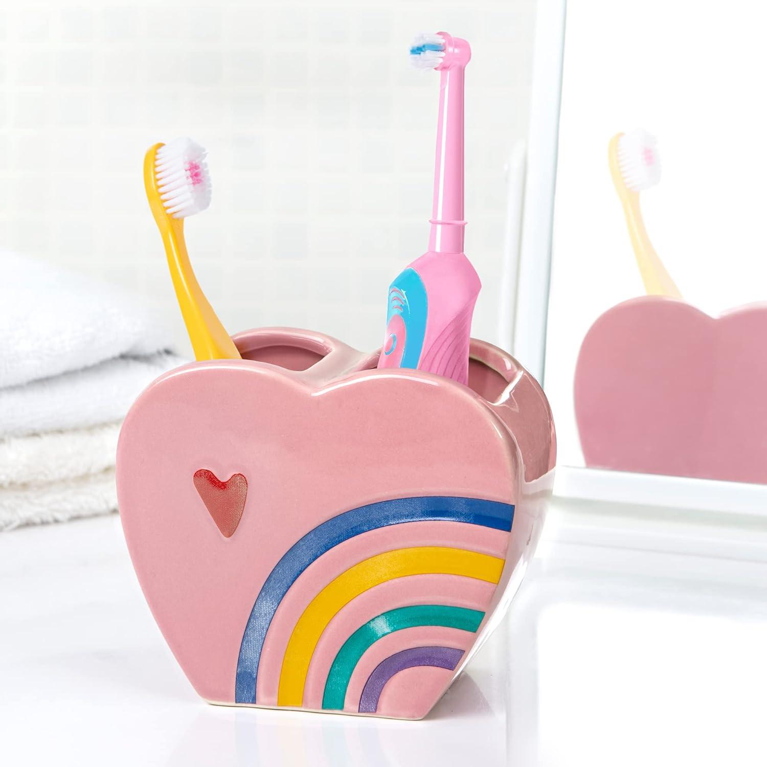 CodYinFI Rainbow 4-Piece Ceramic Bathoom Accessory Set