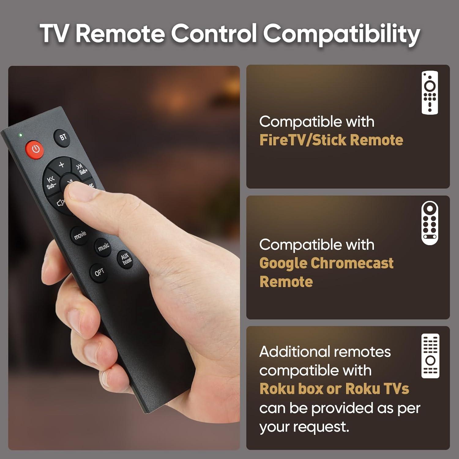 Sound Bar for Smart TV, 90W Compact Soundbar TV Speaker with Subwoofer, 2.1Channel Home Theater Surround Sound System with Crisp Vocals and Deep Bass for TV PC Projector.