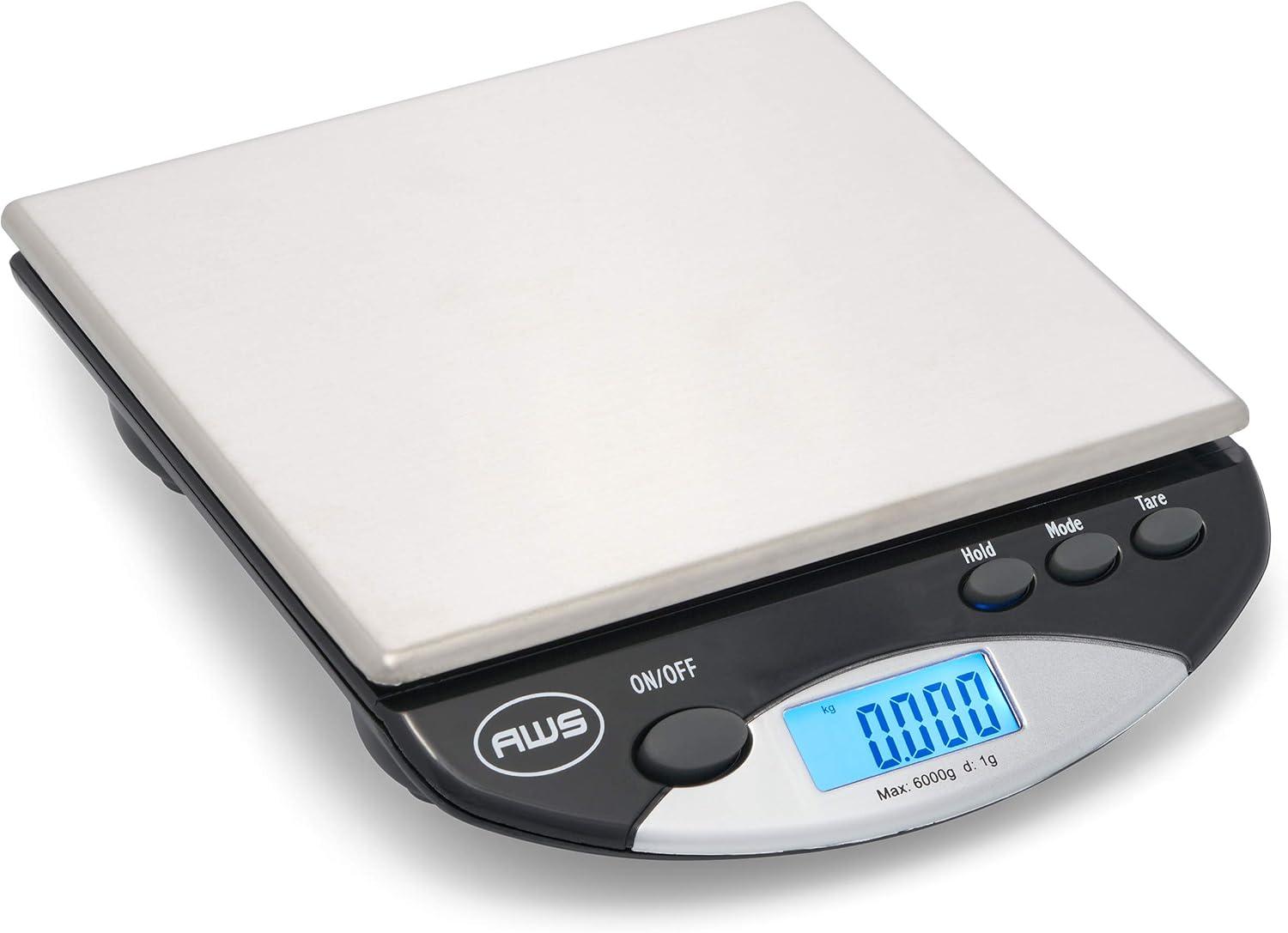 Black Stainless Steel Digital Kitchen Scale with LCD Display