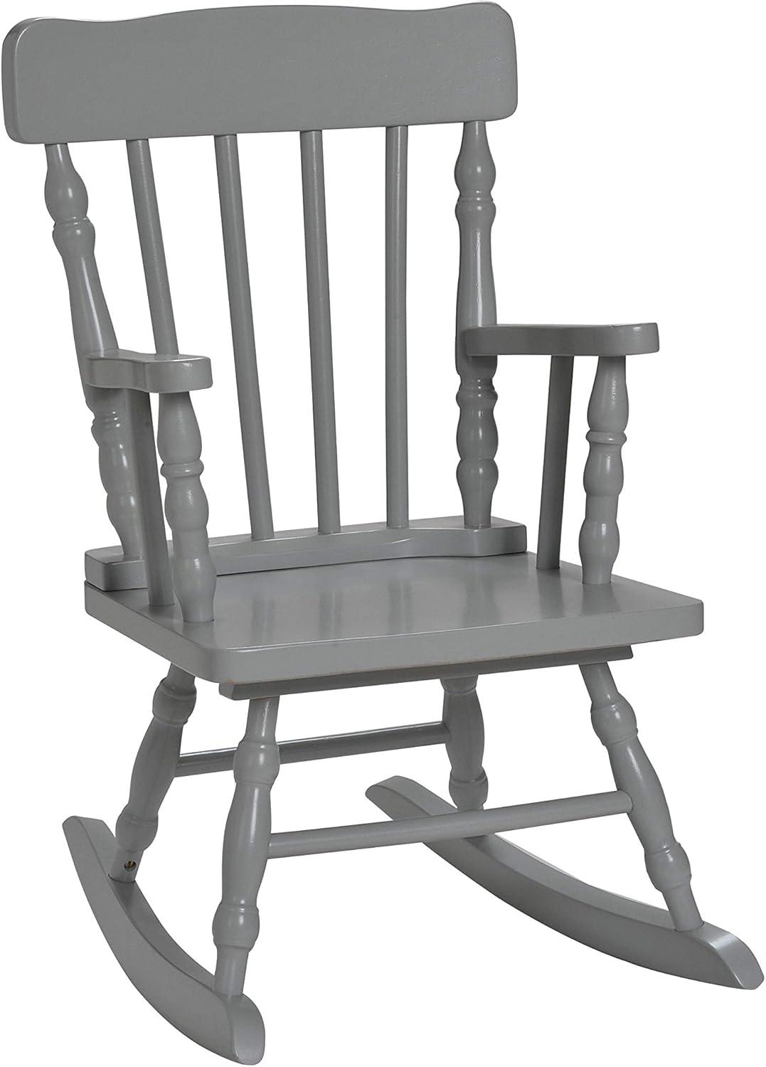 Gift Mark Traditional Kids Spindle Rocking Chair - Gray