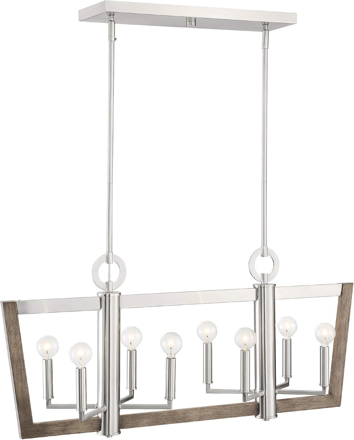 Designers Fountain Westend Satin Platinum 8 Light Island Chandelier, 93738-SP