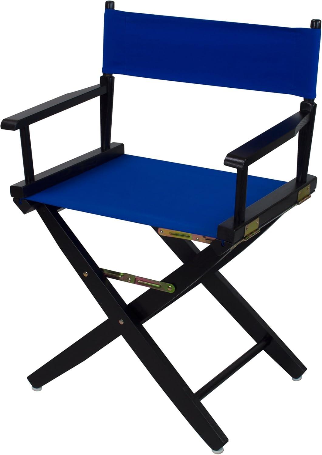 206-02-032-13 18 in. Extra-Wide Premium Directors Chair, Black Frame with Royal Blue Color Cover