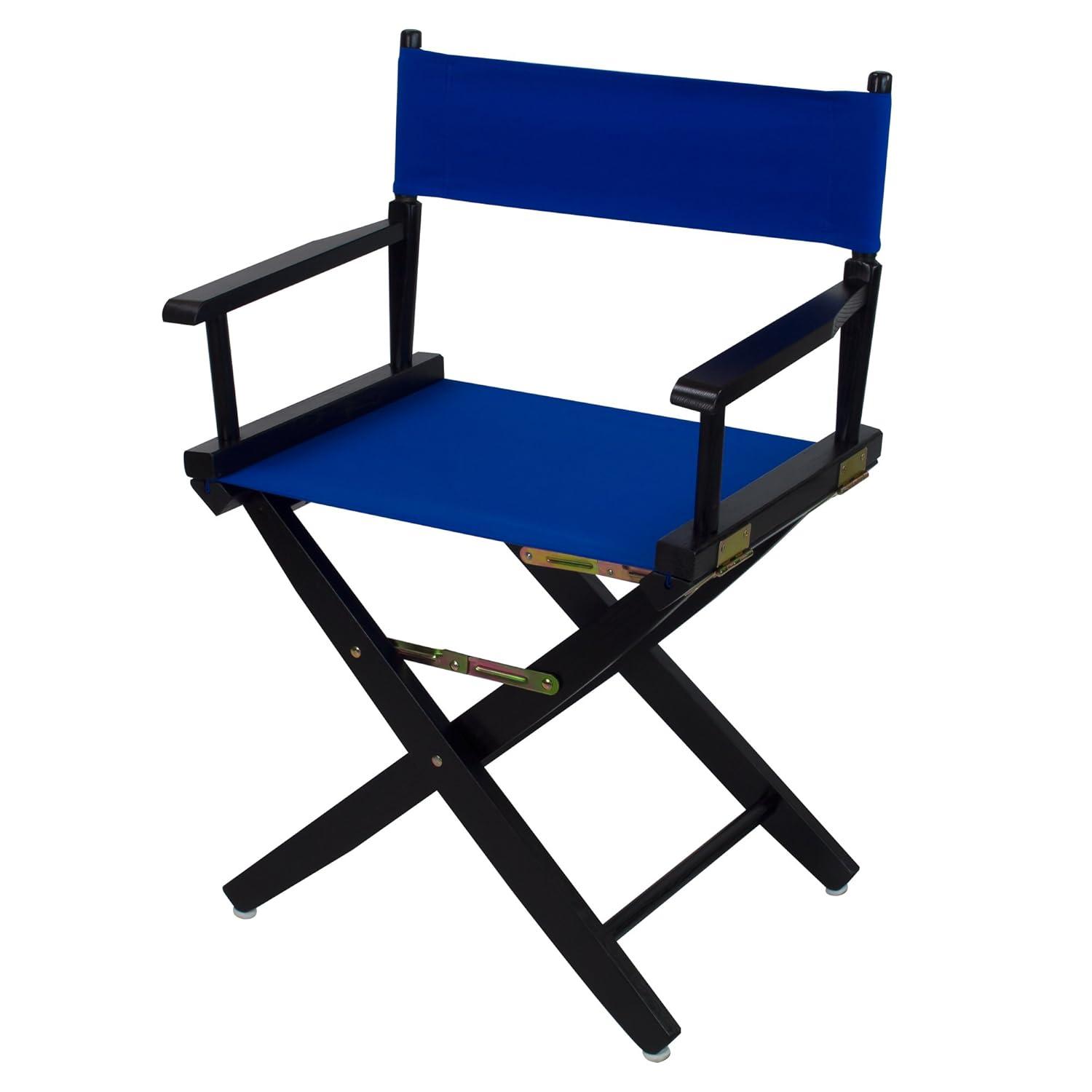 206-02-032-13 18 in. Extra-Wide Premium Directors Chair, Black Frame with Royal Blue Color Cover