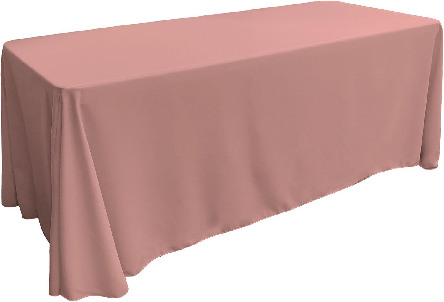 Dusty Rose Polyester Rectangular Tablecloth, 90 x 132 Inch