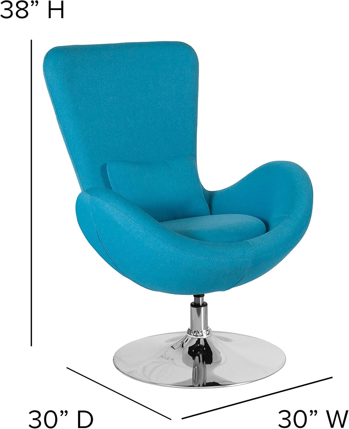 Flash Furniture Egg Series Side Reception Chair with Bowed Seat