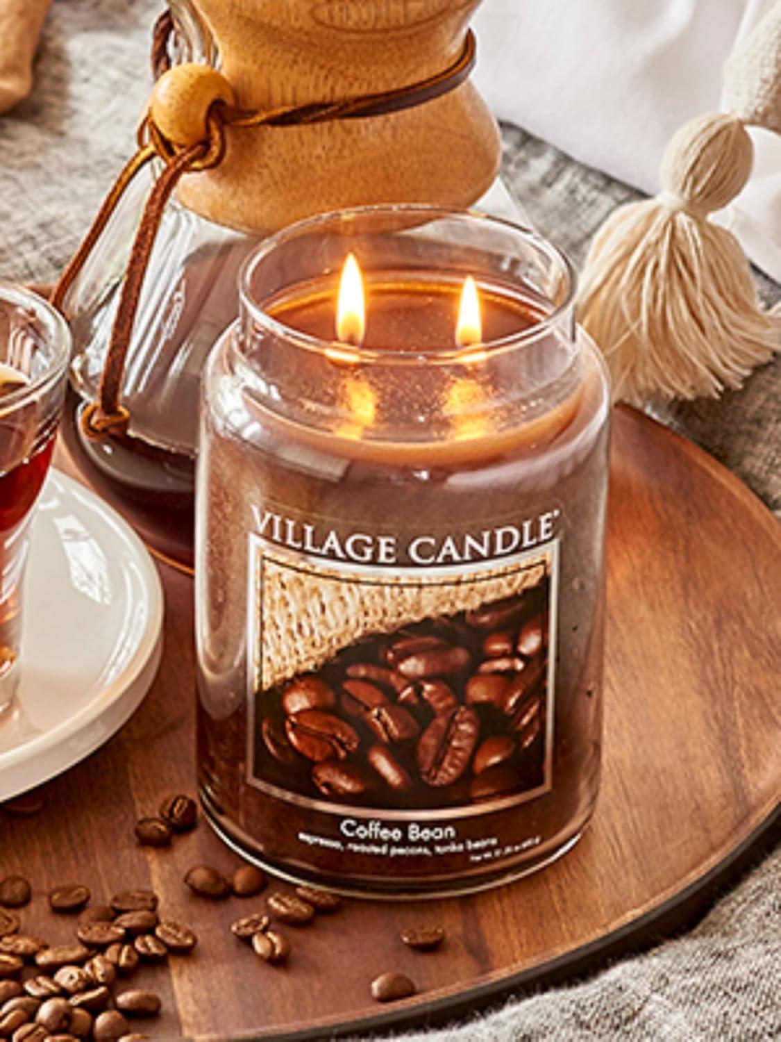 Village Candle Coffee Bean Glass Jar Scented Candle, Large, 21.25 oz, Brown