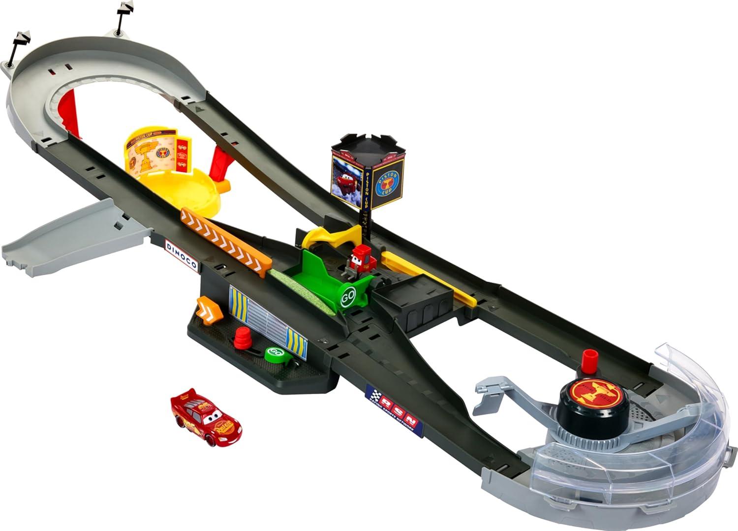 Disney Pixar Cars Piston Cup Action Speedway Playset, 1:55 Scale Track Set with Toy Car