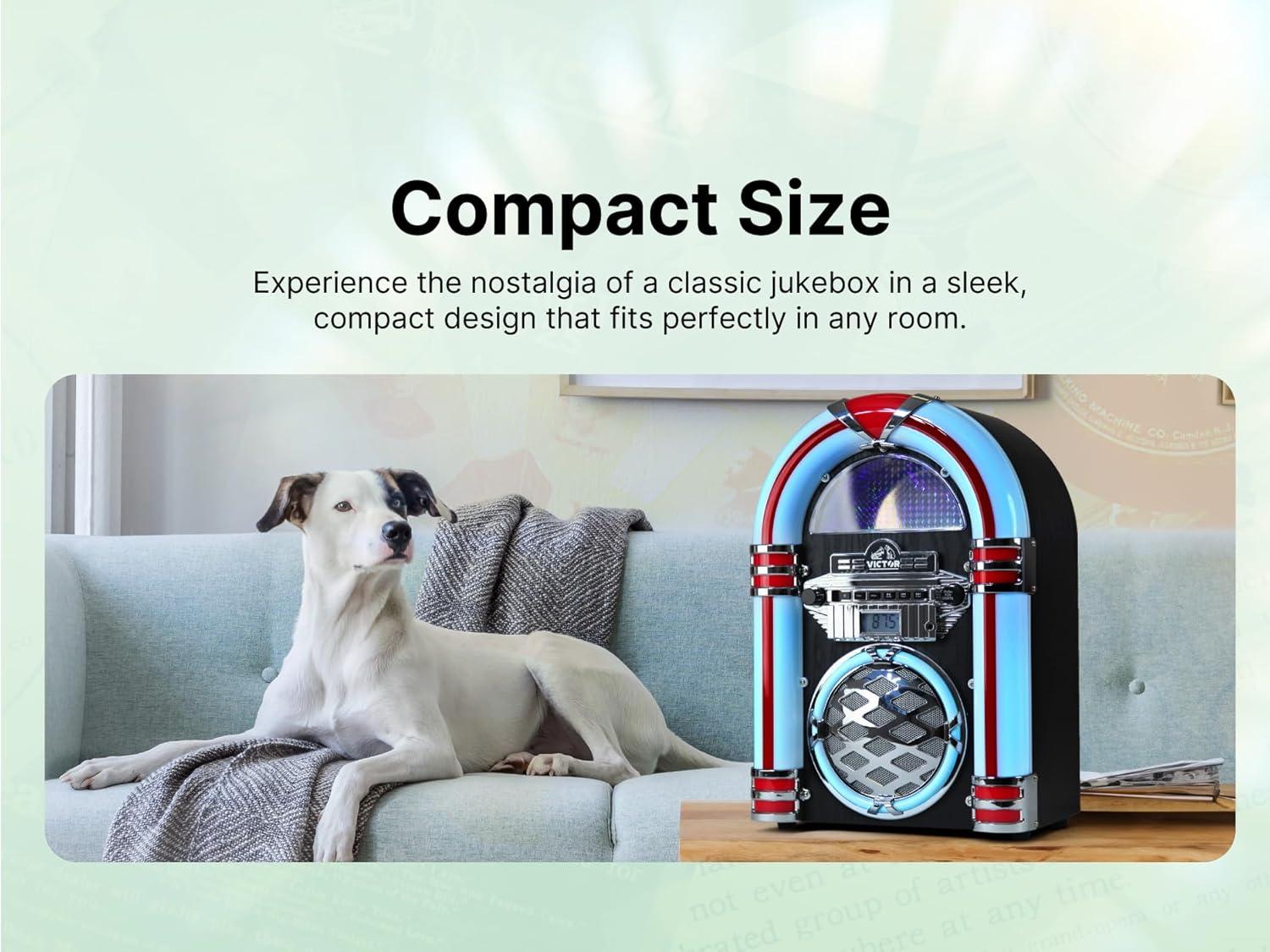 Victor Bluetooth Jukebox Speaker with FM Radio & Multicolor LED Lighting
