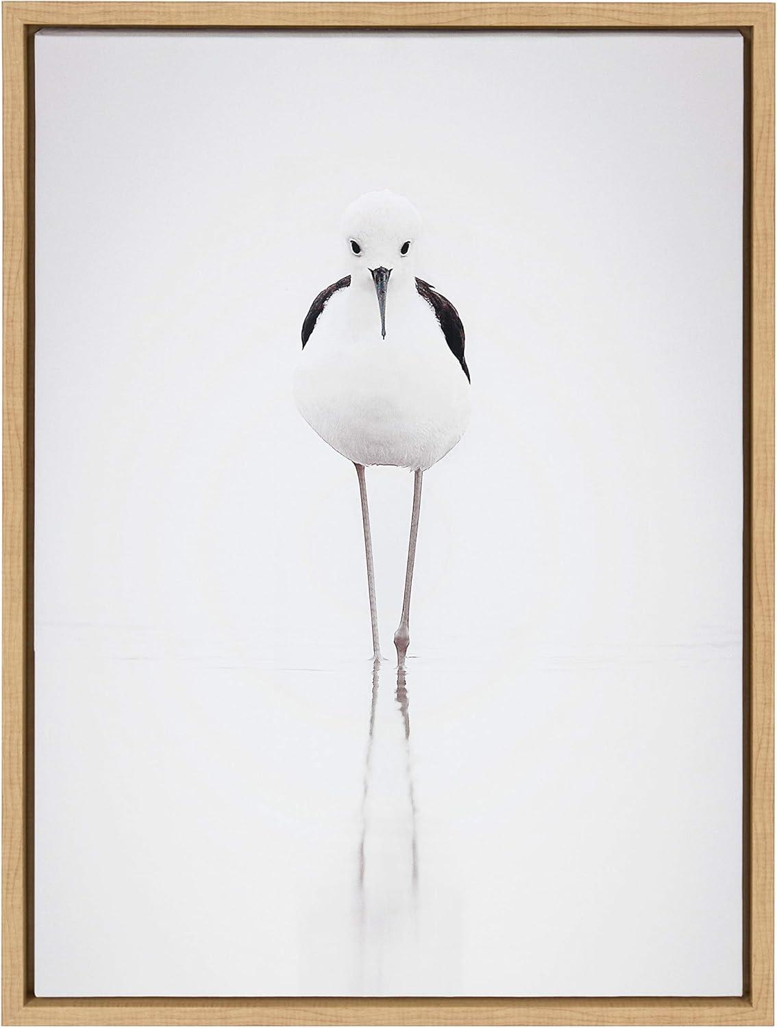 18" x 24" Sylvie Seagull Framed Canvas by Tai Prints Natural - Kate & Laurel All Things Decor