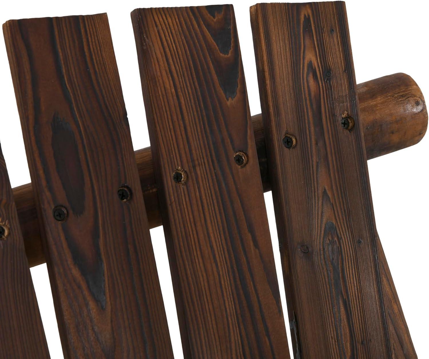 Outsunny Wooden Swing Bench, Garden Swing Chair for Patio, Yard, Porch, Carbonized