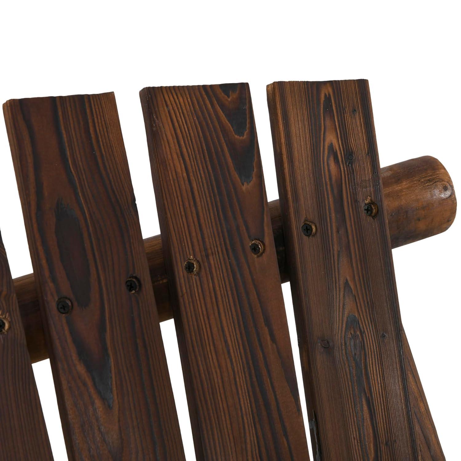 Outsunny Wooden Swing Bench, Garden Swing Chair for Patio, Yard, Porch, Carbonized