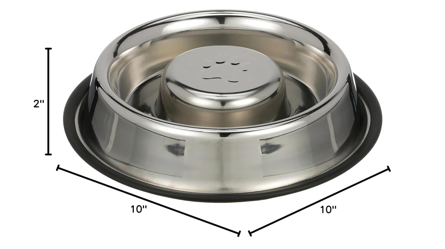 Neater Pets Stainless Steel Non-Tip Slow Feed Bowl - Improves Digestion, Stops Obesity, and Slows Down Eating, 1.5 Cup