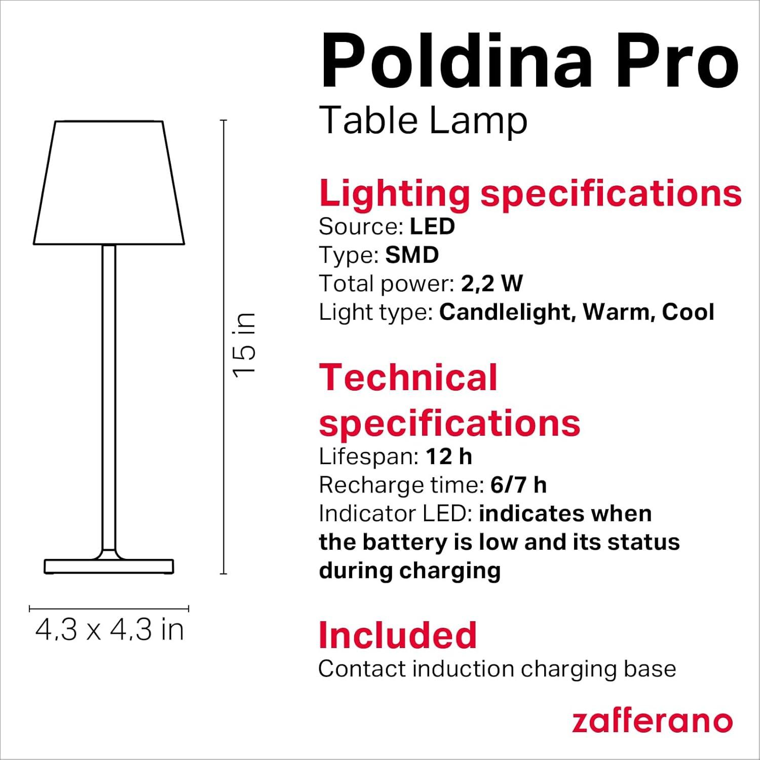 Rust Cordless Outdoor Touch-Control Table Lamp with LED Light
