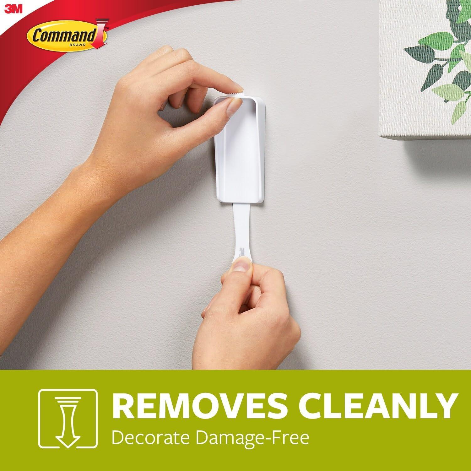 Command Large Canvas Hangers, Indoor Use, 3-Hooks, 4-Strips, Decorate Damage-Free,White