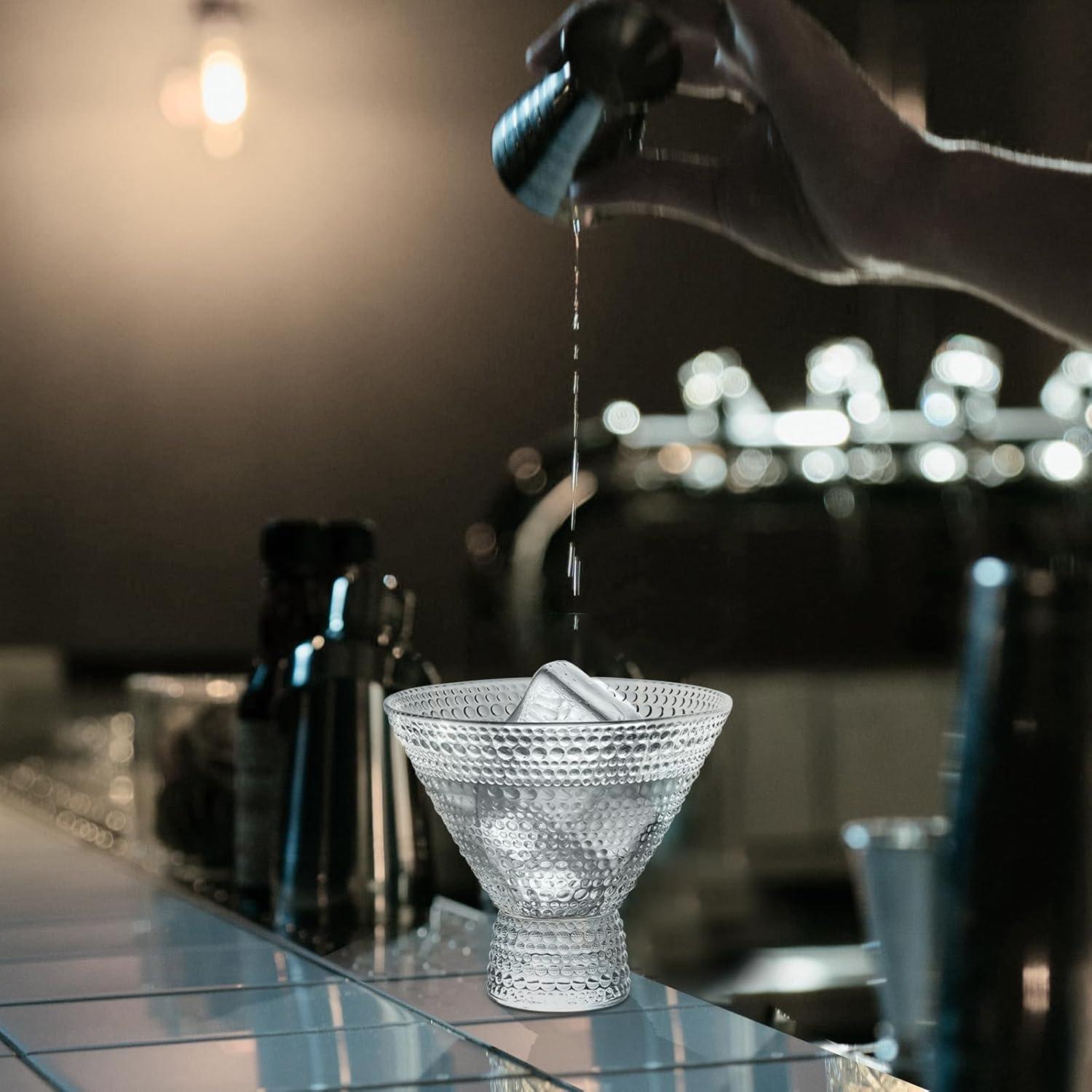 Stemless Vintage Martini Glasses 8Oz Set Of 6 Cute Vintage Cocktail Cups With Hobnail Design, Stemless Margarita And Champagne Glasses For Parties, Home Entertaining, Bar Gifts, Clear