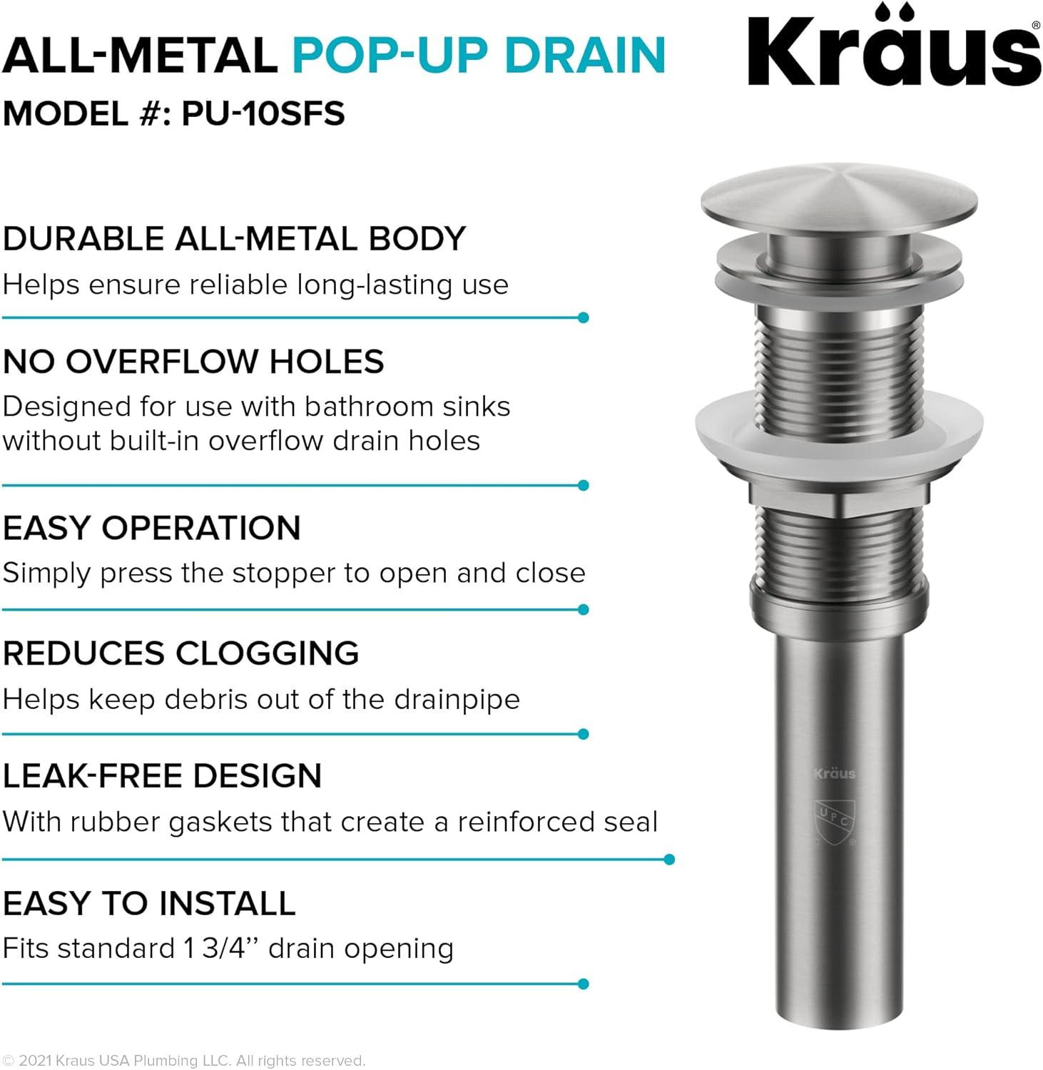 KRAUS Pop-Up Bathroom Sink Drain