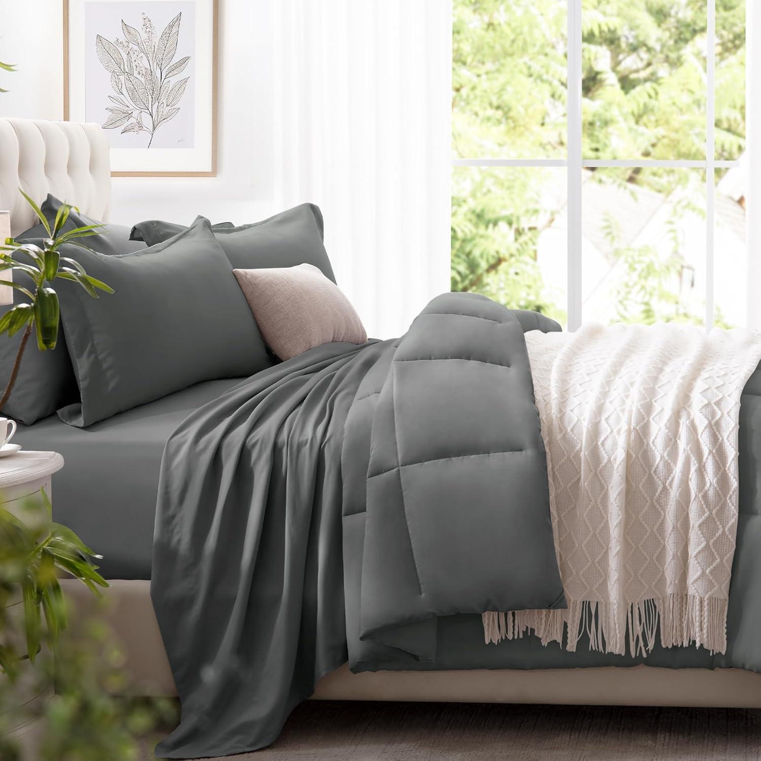Sweet Home Collection All Season Bed-in-A-Bag 5pc/7pc Solid Color Comforter & Sheet Set Ultra Soft Bedding by Sweet Home Collection & Reviews | Wayfair