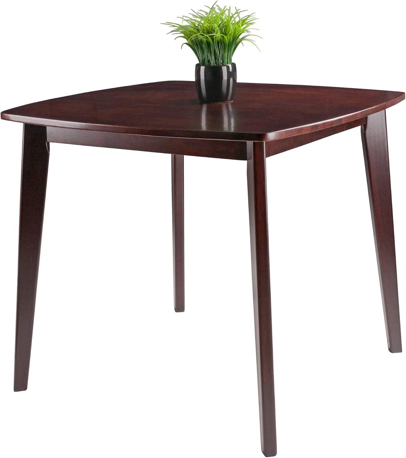 Pauline Dining Table Walnut - Winsome: Solid Wood, Square Shape, Seats 4