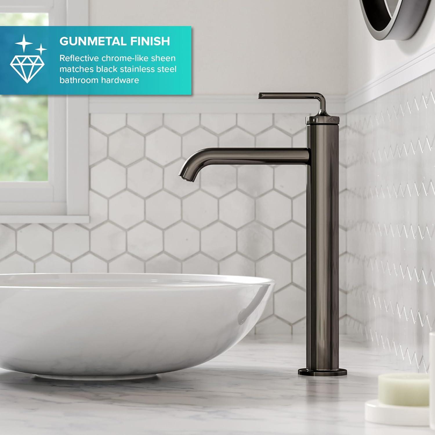 Ramus Single Handle Vessel Sink Bathroom Faucet with Drain Assembly
