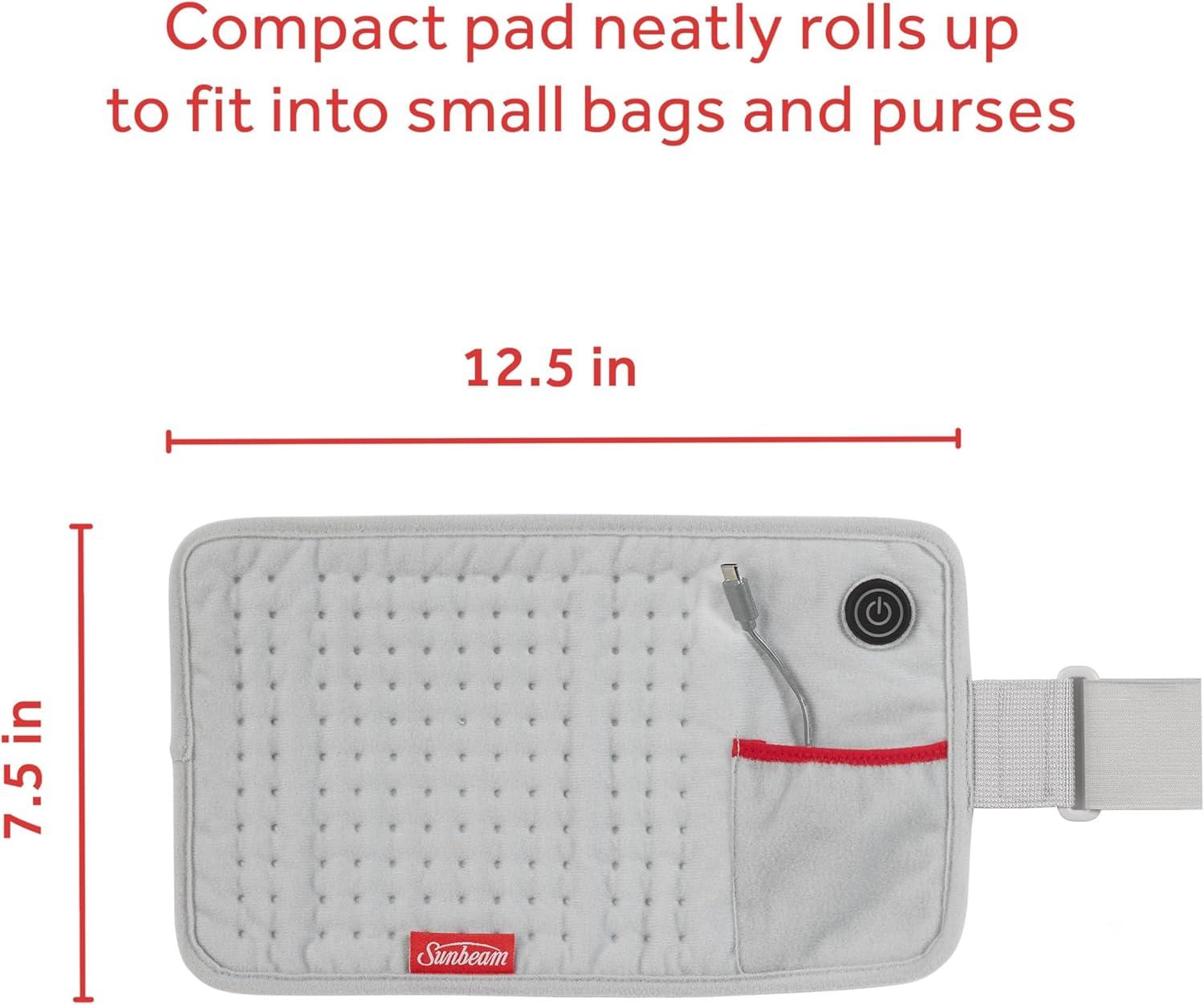 Sunbeam GoHeat USB-Powered Heating Pad, Color Gray