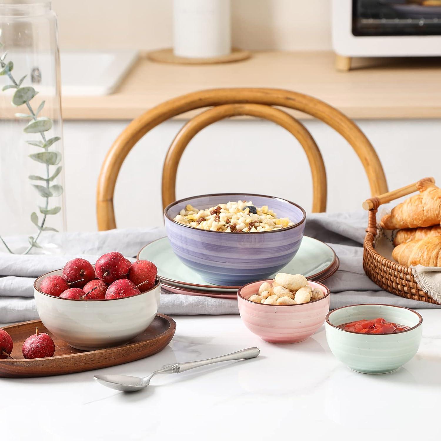 Gradient Ceramic 12 Oz Dessert and Cereal Bowls Set