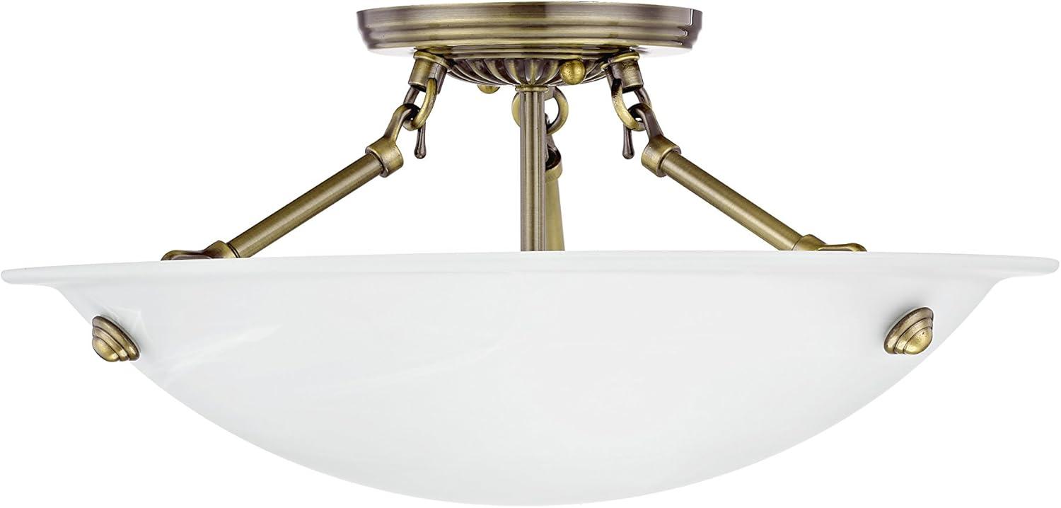 Livex Lighting Oasis 3 - Light Flush Mount in  Antique Brass