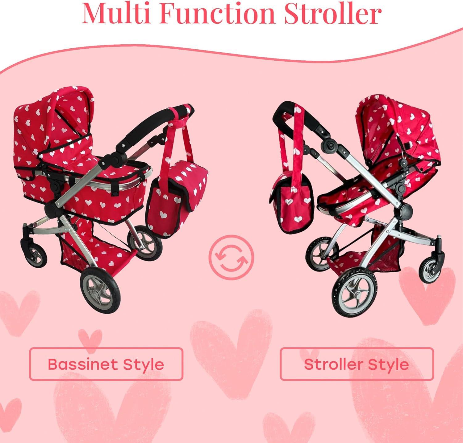 The New York Doll Collection Convertible Combo Baby Doll Stroller